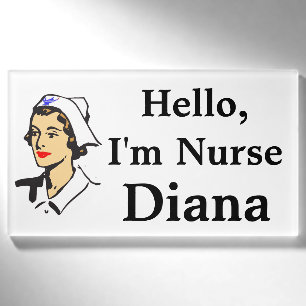 Badge D'identification Balise Bonjour personnalisée, Infirmière Im