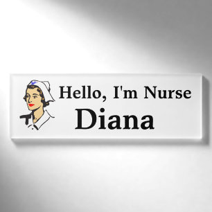 Badge D'identification Balise Bonjour personnalisée, Infirmière Im