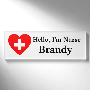 Badge D'identification Balise Bonjour personnalisée, Infirmière Im