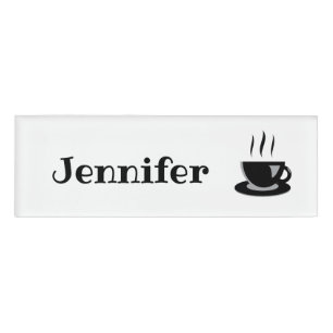 Badge D'identification Balise de nom Barista avec logo de café