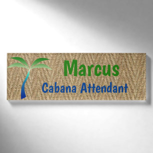 Badge D'identification Balise de nom commercial Tropical Seagrass and Pal