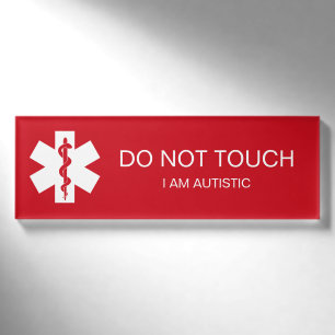 Badge D'identification Balise de nom d'alerte Médicale - NE PAS TOUCHER -
