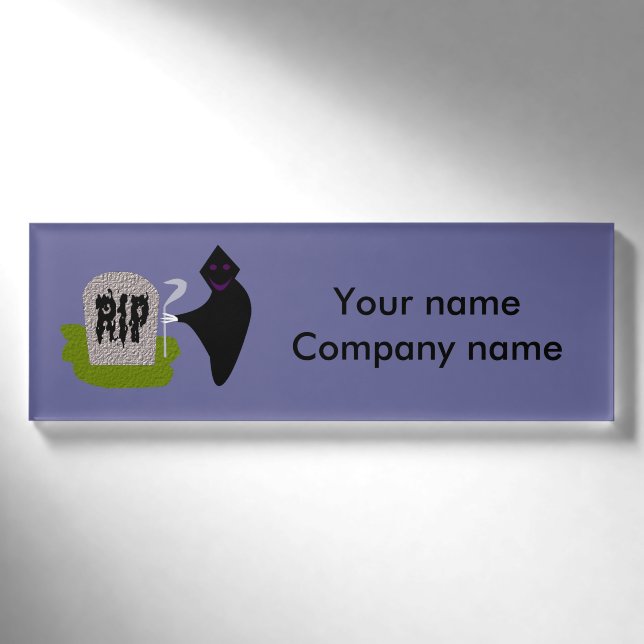 Badge D'identification Balise de nom de l'Halloween dans le cimetière (Devant)