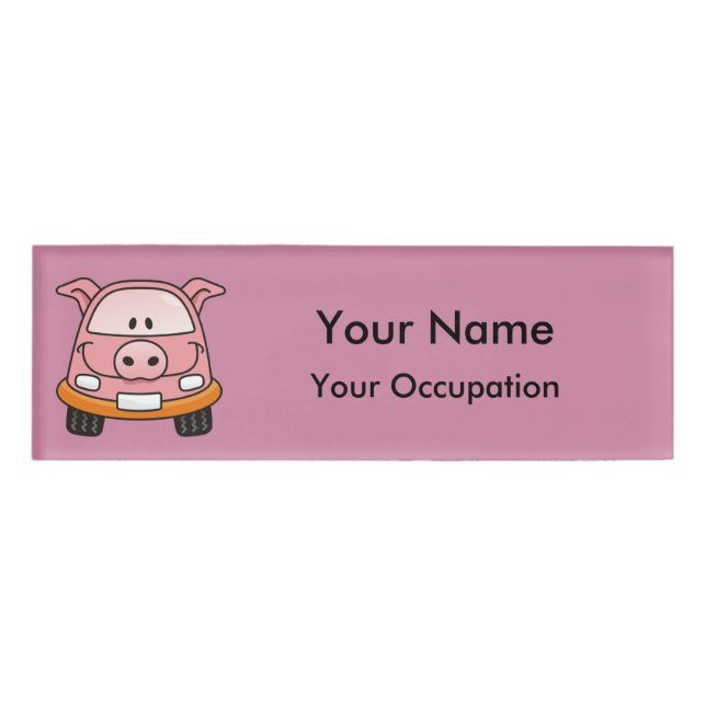 Badge D'identification Balise de nom de voiture de porc (Devant)