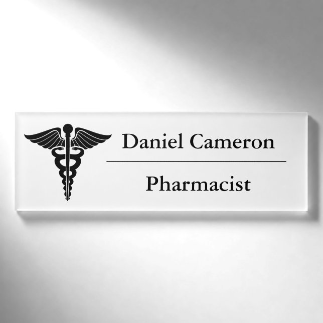 Badge D'identification Balise de nom du pharmacien personnalisé (Devant)