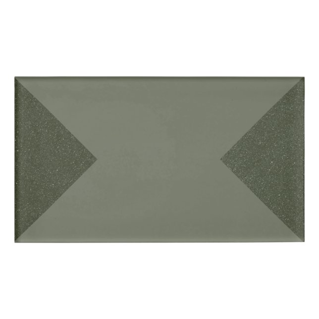 Badge D'identification Balise de nom Moss Green Corners - Personnalisable (Devant)