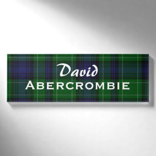 Badge D'identification Balise de nom personnalisé Abercrombie Plaid