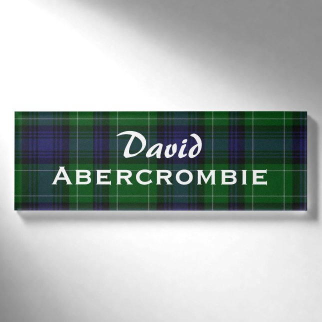 Badge D'identification Balise de nom personnalisé Abercrombie Plaid (Devant)
