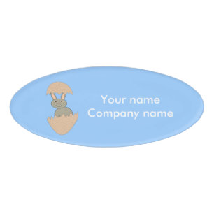 Badge D'identification Balise de nom personnalisé de l'éclosion de lapin