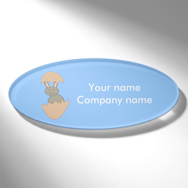 Badge D'identification Balise de nom personnalisé de l'éclosion de lapin  (Devant)