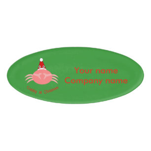 Badge D'identification Balise de nom personnalisé du crabe de Noël