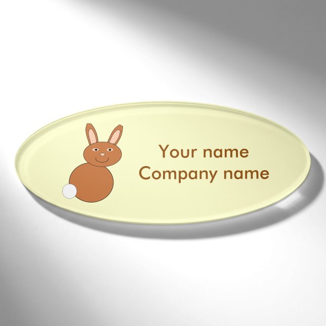 Badge D'identification Balise de nom personnalisé Happy Pâques Bunny (Devant)