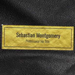 Badge D'identification Balise de nom professionnel encadrée de Faux Gold