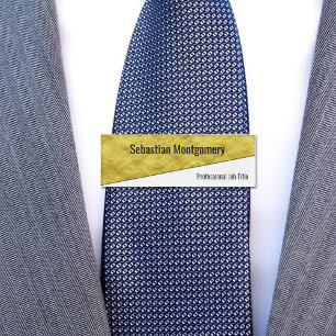 Badge D'identification Balise de nom professionnel géométrique Faux Gold