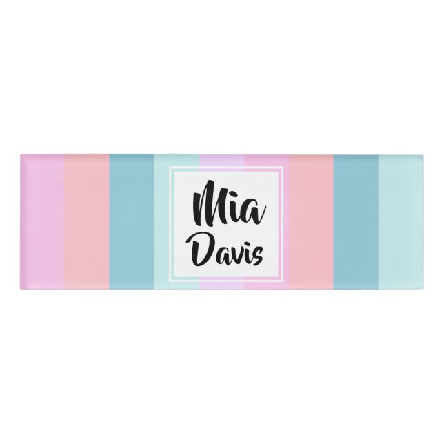 Badge D'identification Balise Nom des bandes Pastel (Devant)