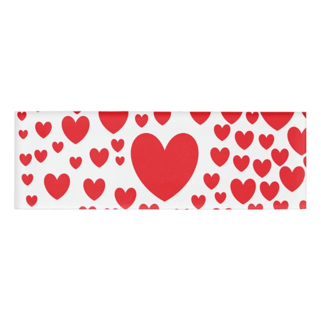 Badge D'identification Balise Nom du coeur rouge (Devant)