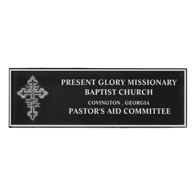 Badge D'identification Balise Nom du comité de l'église (Devant)
