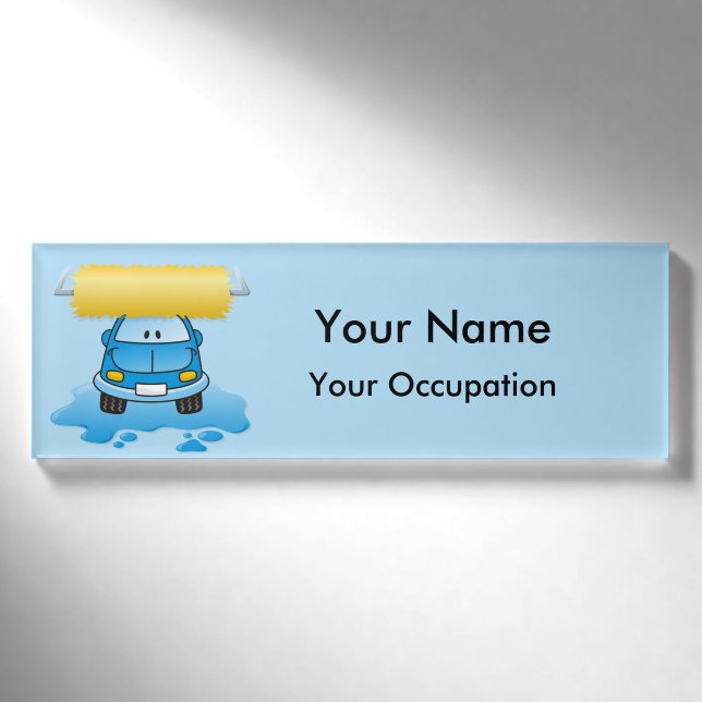 Badge D'identification Balise Nom du dessin animé Carwash (Devant)