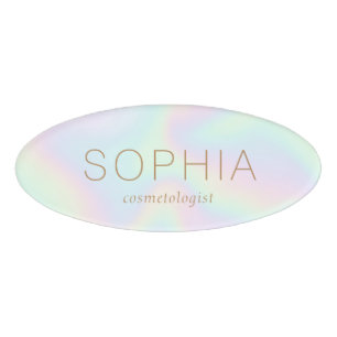 Badge D'identification Balise Nom du Spa du salon Iridescente
