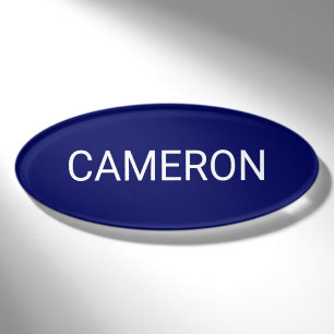 Badge D'identification Balise Nom ovale acrylique bleu Magnétique Profess