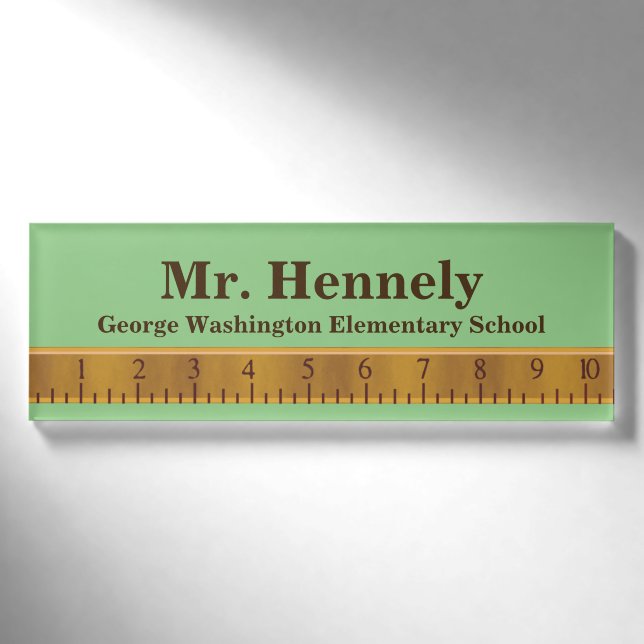 Badge D'identification Balise Nom personnalisé de l'enseignant de règle (Devant)