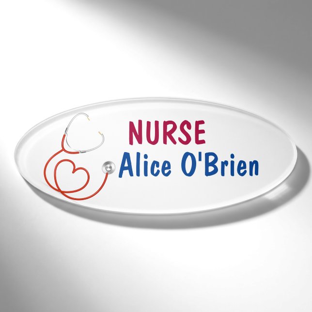 Badge D'identification Balise Nom personnalisé de l'infirmière (Devant)