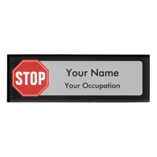 Badge D'identification Balise STOP Sign Name