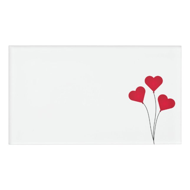 Badge D'identification Ballons de coeur mignons (Devant)