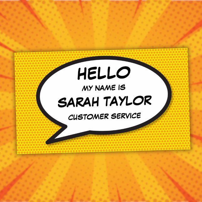 Badge D'identification Bande dessinée moderne Discours Bubble (Modern Fun Comic Book Speech Bubble Name Tag)