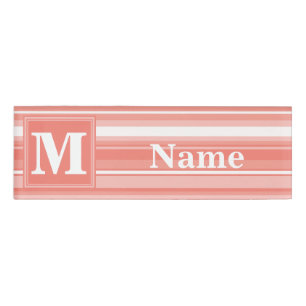 Badge D'identification Bandes de corail monogramme