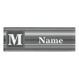 Badge D'identification Bandes gris monogramme