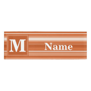 Badge D'identification Bandes orange monogrammes