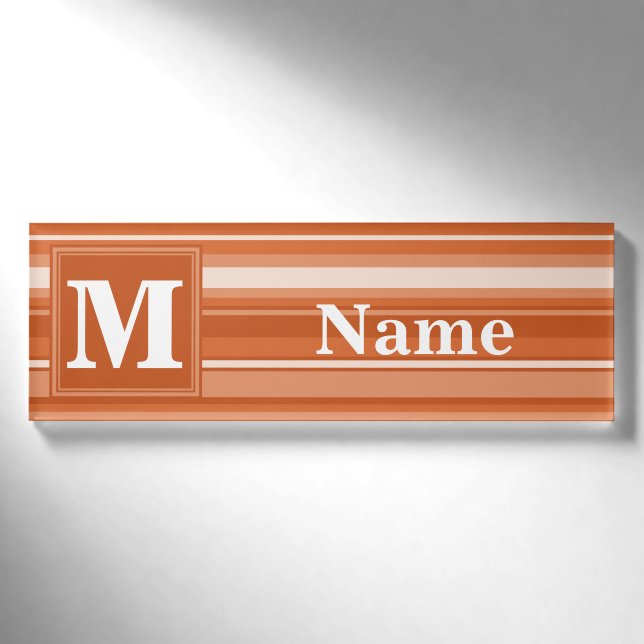 Badge D'identification Bandes orange monogrammes (Devant)