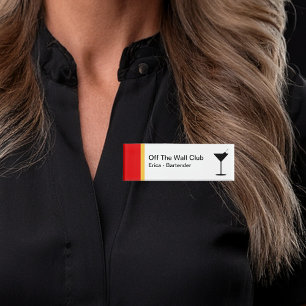 Badge D'identification Bartender Bright Nom simple Tags Nouveau