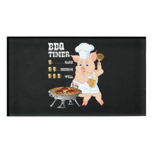 Badge D'identification BBQ BBQ Timer Pig Grill Barbecue Beer Lover Men