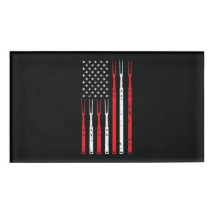 Badge D'identification BBQ   Chemise Pour Hommes Papa Cadeau Patriotique 