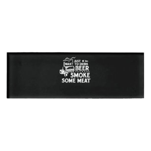 Badge D'identification BBQ Fumer Pitmaster Cadeau Boire Bière Fumer Viand