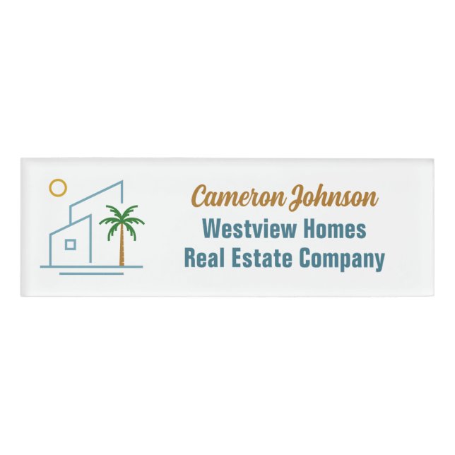 Badge D'identification Beach Real Estate Company Custom Coastal Realtor (Devant)