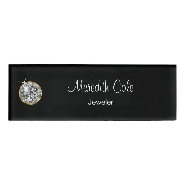 Badge D'identification Bijoutier chic de magasin de bijoux (Devant)