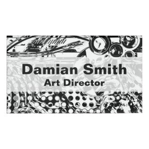 Badge D'identification Black and White Geometric Art 20