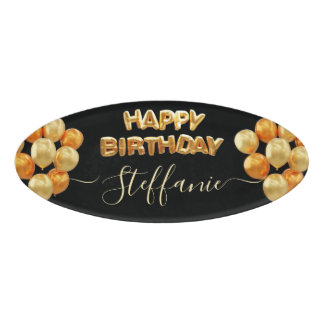 Badge D'identification Black Elegant Joyeux anniversaire