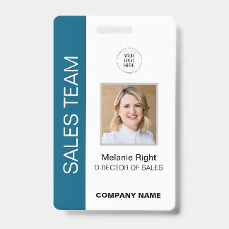 Badge d'identification bleu moderne