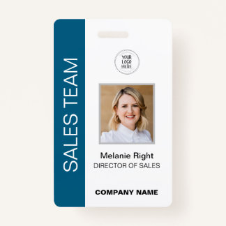 Badge d'identification bleu moderne