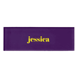 Badge D'identification Bloc de couleur minimaliste nom personnalisé