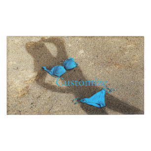 Badge D'identification Blue Bikini Beach Sand Thunder_Cove