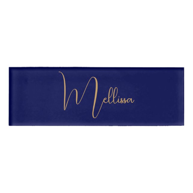 Badge D'identification Blue minimalist custom name  (Devant)