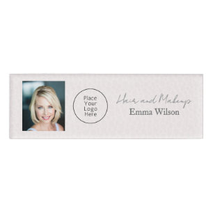 Badge D'identification Blush Pink Hair, Makeup & Beauty Studio Monogramme