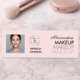 Badge D'identification Blush Pink Script Logo Photo Makeup