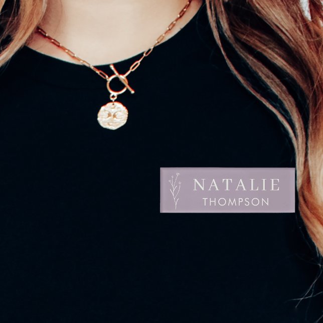 Badge D'identification Boho Chic Lilac Lavender Flower Événement de l'emp (Créateur téléchargé)