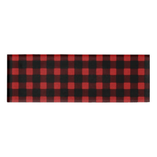 Badge D'identification Bois de bois d'oeuvre Imprimer Rouge Noir Buffalo